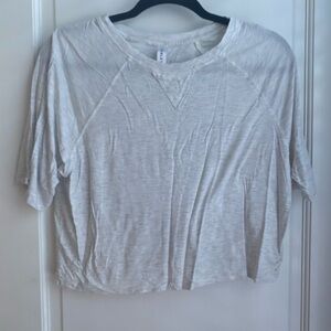 Fabletics Heathered Gray Cropped Tshirt Large
